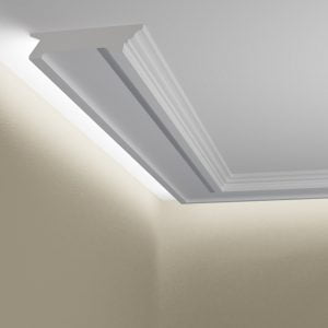 WSLA24 styropianowy gzyms oświetleniowy Sztukateria wewnetrzna listwa przysufitowa oswietlajaca sciane LED _pr