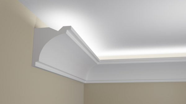 styropianowe gzymsy podświetlane - WSLS45 Sztukateria wewnetrzna listwa przysufitowa oswietlajaca sufit LED